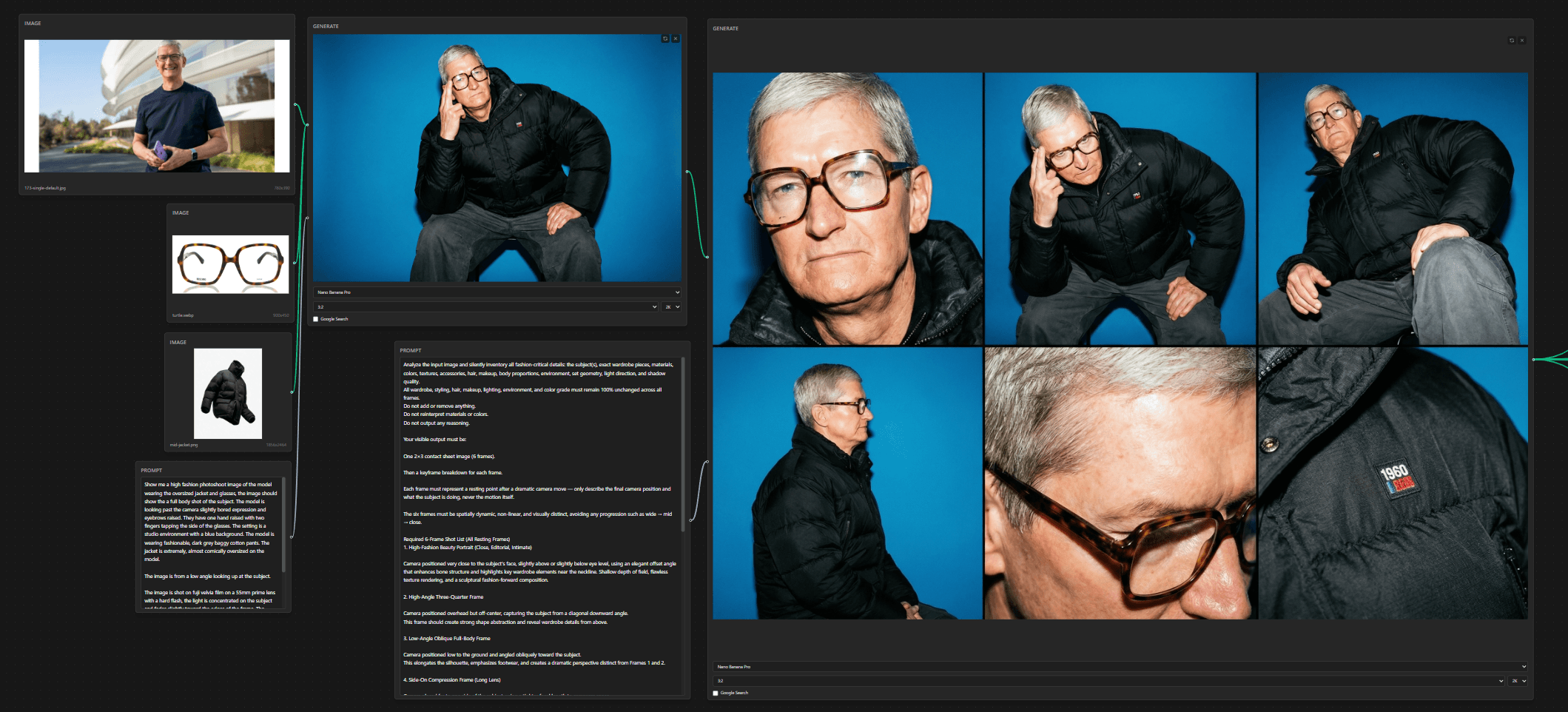 Contact sheet prompting workflow